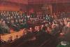 An oil painting of the House of Commons by Leopold Braun