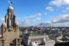 The iconic view from the top of the Royal Liver Building