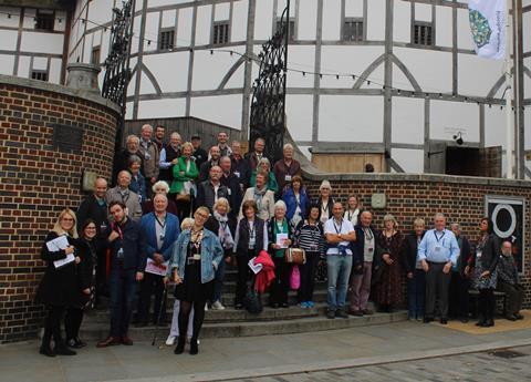 GTOs outside Shakespeare's Globe on a 2018 RC trip