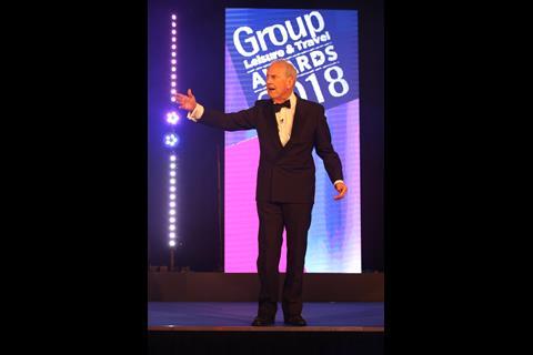 Gyles Brandreth co-hosting the Group Leisure & Travel Awards 2018