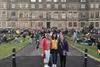 Three members of Reading Borough Council Staff Club outside Longleat House