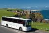 Coach Touring stopping at Dunluce Castle as it tours the North Antrim Coast