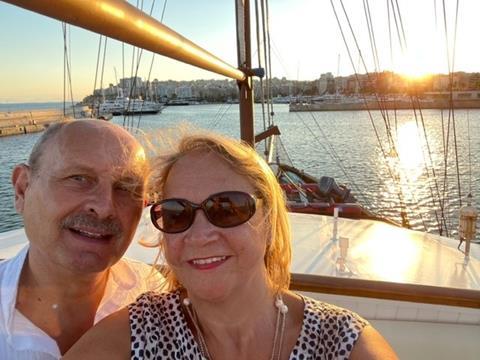 GTO Christine Bennett and partner Neil on board Galileo