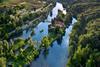 An aerial view of Otočec Castle, Slovenia