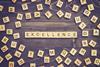 Excellence word wood block on table