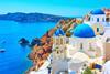 View of Oia town in Santorini, Greece