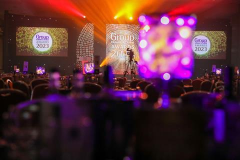 The stage set for the Group Leisure & Travel Awards 2023 ceremony