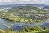 Picturesque bend of the river Rhine near Filsen.