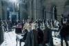 A scene from the Napoleon movie being filmed inside Blenheim Palace, Oxfordshire