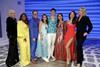 Stevie Doc and Tobias Turley alongside the judges of Mamma Mia! I Have A Dream.