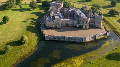 An aerial view of Raby Castle in County Durham