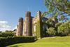 An exterior shot of Scone Palace on a bright sunny day