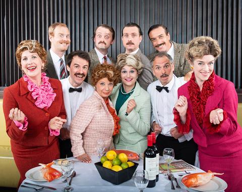 Characters from the Faulty Towers Dining Experience in London