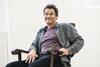 Dominic West sat in a chair during rehearsals for A View from the Bridge