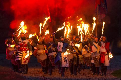 Knights walking in Kynren - An Epic Tale of England