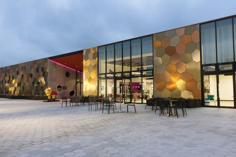 The exterior of the Royal Mint Experience, Wales