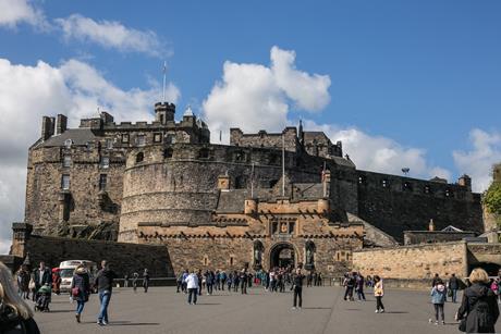 Exterior of Edinburgh Castle in Scotland