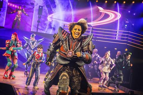 Jade Marvin (Momma) and the cast in Starlight Express